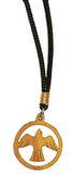 Lot of 6 pcs. Holy Spirit Dove Medallian Wooden Pendant Necklace