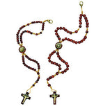 Saint Benedict Medal Cherry Wooden Beads Rosary Bracelet