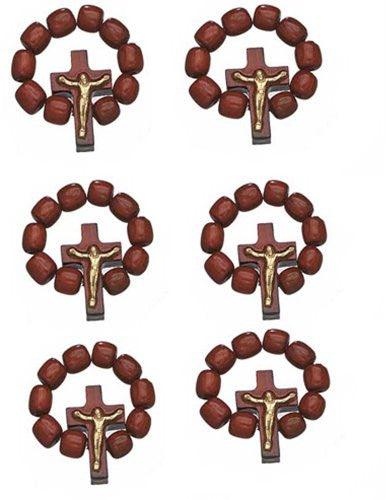 Cherry Wood Catholic Rosary Beads with Cross for Prayer