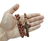 Saint Benedict Crucifix Jatoba Wood Rosary, Rosarios Catolicos 20 in.
