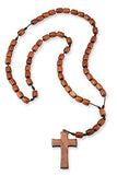 Jatoba Wood Rosary Beads Necklace With Cross 19 in. - Jatoba Wood Rosary Beads Necklace With Cross 19 in.