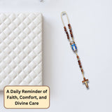 Our Lady of Grace Car Rosary – Simulated 8mm Plastic Pearl Beads with Gold tone Crucifx