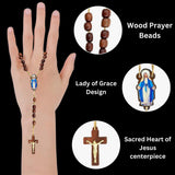 Our Lady of Grace Car Rosary – Simulated 8mm Plastic Pearl Beads with Gold tone Crucifx