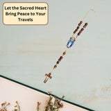 Our Lady of Grace Car Rosary – Simulated 8mm Plastic Pearl Beads with Gold tone Crucifx