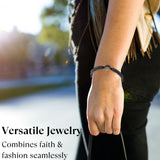 St Benedict Medal With Hematite/Cross Rosary Bracelet