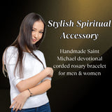 St Benedict Medal With Hematite/Cross Rosary Bracelet