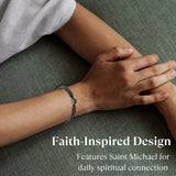 St Benedict Medal With Hematite/Cross Rosary Bracelet