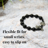 Saint Benedict Small Wrist Black Bracelet Wooden Beads Decade Rosary