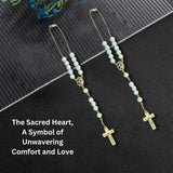 Our Lady of Fatima Car Rosary – Simulated 8mm Plastic Pearl Beads with Gold tone Crucifx