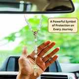 Our Lady of Fatima Car Rosary – Simulated 8mm Plastic Pearl Beads with Gold tone Crucifx