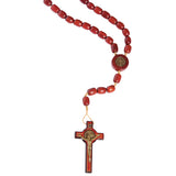 Saint Benedict Crucifix Chery Wood Rosary, Rosarios Catolicos 20 in.