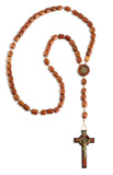 Saint Benedict Crucifix Jatoba Wood Rosary, Rosarios Catolicos 20 in.