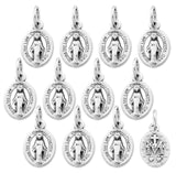 Lot of 12 - Silver Tone Our Lady of Grace Mini Miraculous Medal Pendant - Made in Italy - Lot of 12 - Silver Tone Our Lady of Grace Mini Miraculous Medal Pendant - Made in Italy