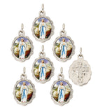 Lot of 6 pcs - Our Lady of Lourdes Silver Tone Small Medal Pendant
