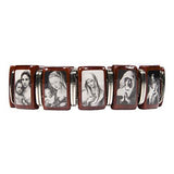Cherry Wood Stretch Bracelet with Assorted Black & White Images of Blessed Mary - Cherry Wood Stretch Bracelet with Assorted Black & White Images of Blessed Mary