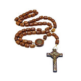 Saint Benedict Crucifix Jatoba Wood Rosary, Rosarios Catolicos 20 in.