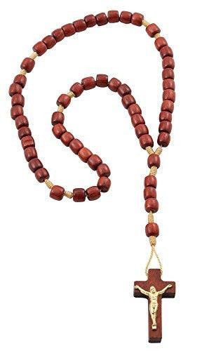 Cherry Wood Catholic Rosary Beads with Crucifix for Prayer - Cherry Wood Catholic Rosary Beads with Crucifix for Prayer