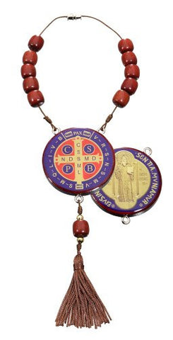 Saint Benedict Medal Car Mirror Decade Rosary/Home Protection Décor
