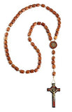 Saint Benedict Crucifix Jatoba Wood Rosary, Rosarios Catolicos 20 in.