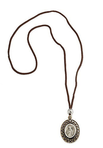 Saint Benedict Medal Charm Protection Pendant Cord Necklace