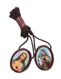 Pack of 6 pcs - Catholic Wear Wooden Brown Large Oval Shape Scapular Necklace