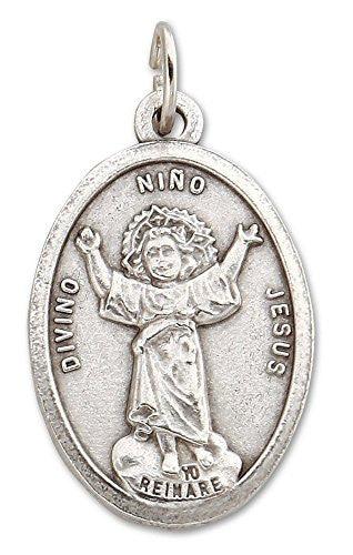 Lot of 12 pcs - Oxidized Silver Tone Divine Child Divino Niño Medal Pendant - 1 Inch - Lot of 12 pcs - Oxidized Silver Tone Divine Child Divino Niño Medal Pendant - 1 Inch