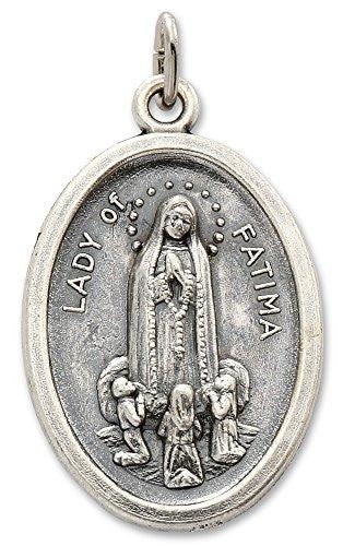 Lot of 12 pcs - Silver Tone Our Lady of Fatima/Pray for Us Medal Pendant - Lot of 12 pcs - Silver Tone Our Lady of Fatima/Pray for Us Medal Pendant