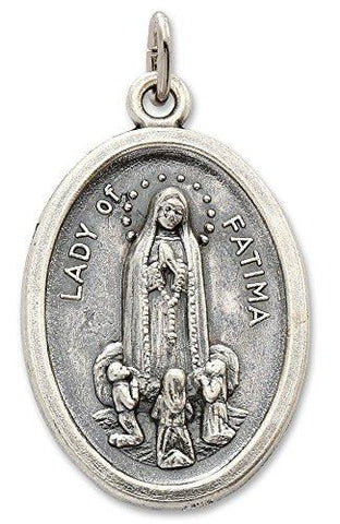 Lot of 12 pcs - Silver Tone Our Lady of Fatima/Pray for Us Medal Pendant - Lot of 12 pcs - Silver Tone Our Lady of Fatima/Pray for Us Medal Pendant