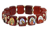 Wooden Small Square Catholic Saints Bracelet