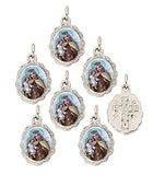 Lot of 6 pcs - Silver Tone Our Lady of Mount Carmel Medal Pendant - Small
