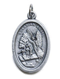Lot of 12 pcs - Guardian Angel Silver Tone Protection Medals Medallion, 1" H x 0.67" W - Lot of 12 pcs - Guardian Angel Silver Tone Protection Medals Medallion, 1" H x 0.67" W