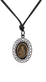 Saint Benedict Medal Charm Protection Pendant Cord Necklace