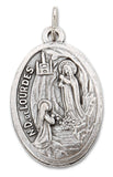 Lot of 12 pcs - Oxidized Silver Tone Our Lady of Lourdes Medal Pendant - 1 Inch - Lot of 12 pcs - Oxidized Silver Tone Our Lady of Lourdes Medal Pendant - 1 Inch