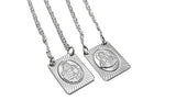 Stamped Stainless Steel Catholic Scapular with Medals of Sacred Heart of Jesus and Our Lady of Mt. Carmel