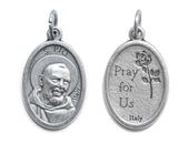 Lot of 12 pcs - Padre Pio Silver Tone Small Medal Pendant - Lot of 12 pcs - Padre Pio Silver Tone Small Medal Pendant