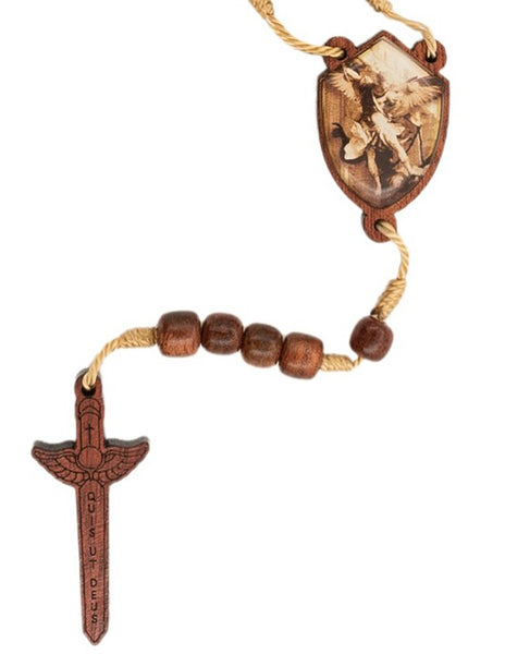 Saint Michael Wood Medal with Sword Chaplet