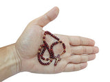 Mini Cherry Wood Beads Rosary for Prayer, Baptism and Favors