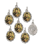 Lot of 6 - Perpetual Help Silver Tone Small Medal Pendant - Lot of 6 - Perpetual Help Silver Tone Small Medal Pendant